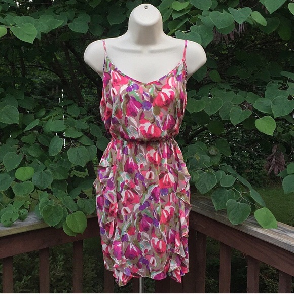 Colorful silk floral dress - Picture 6 of 8